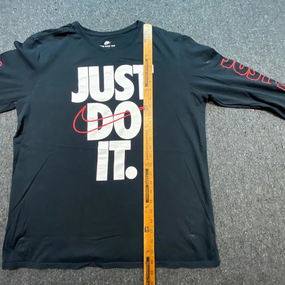 Nike Just Do It TShirt Sz XL Mens Black Streetwear Long Sleeve Graphic Tee